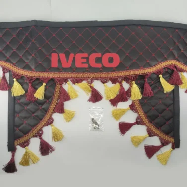 Шторка IVECO чорна вінілова з уголками, застіжка