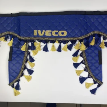 Шторка IVECO синя еко-шкіра з куточками