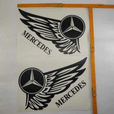 Наклейка з лого автомобілів (прямокутна) 2шт., Mercedes, Volvo, DAF, Renault
