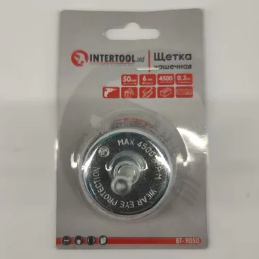 Щітка по металу для дриля 50мм 1/4" (кручений дріт) InterTool BT-9050