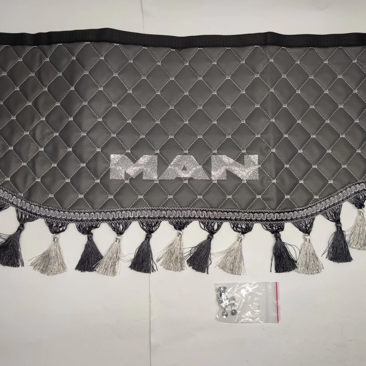 Шторка MAN XXL H=30cm сіра еко-шкіра з куточками - Зображення 3