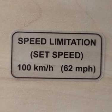 Наклейка "Speed Limitation 100km/h" 75x40mm