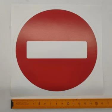 Наклейка цегла D=160mm "В'їзд заборонено"