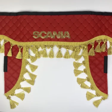 Шторка SCANIA червона вінілова з уголками, застіжка