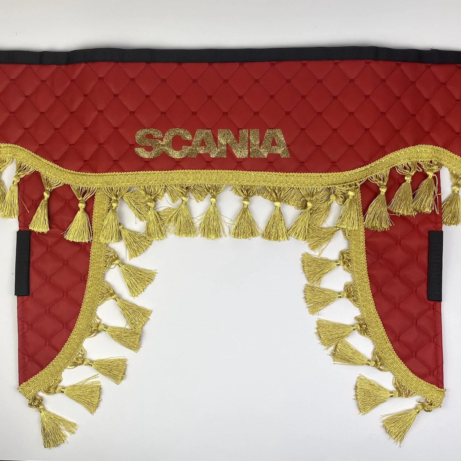 Шторка SCANIA червона вінілова з уголками, застіжка