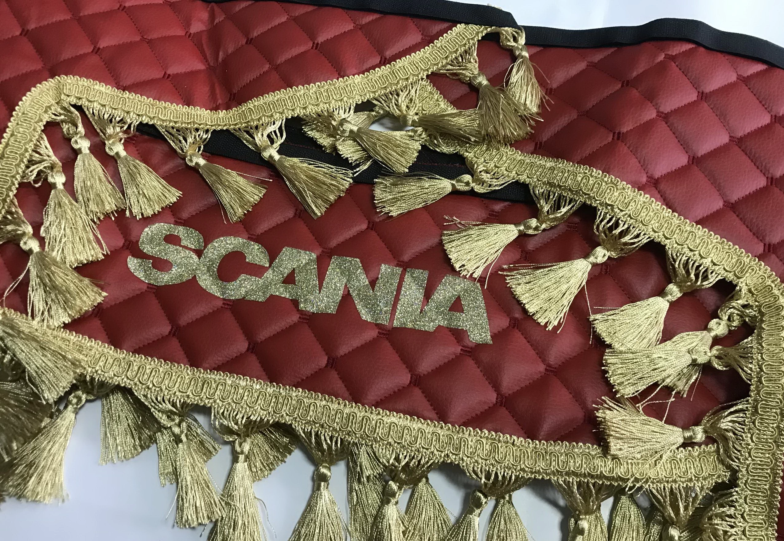 Шторка SCANIA червона вінілова з уголками, застіжка - Зображення 4