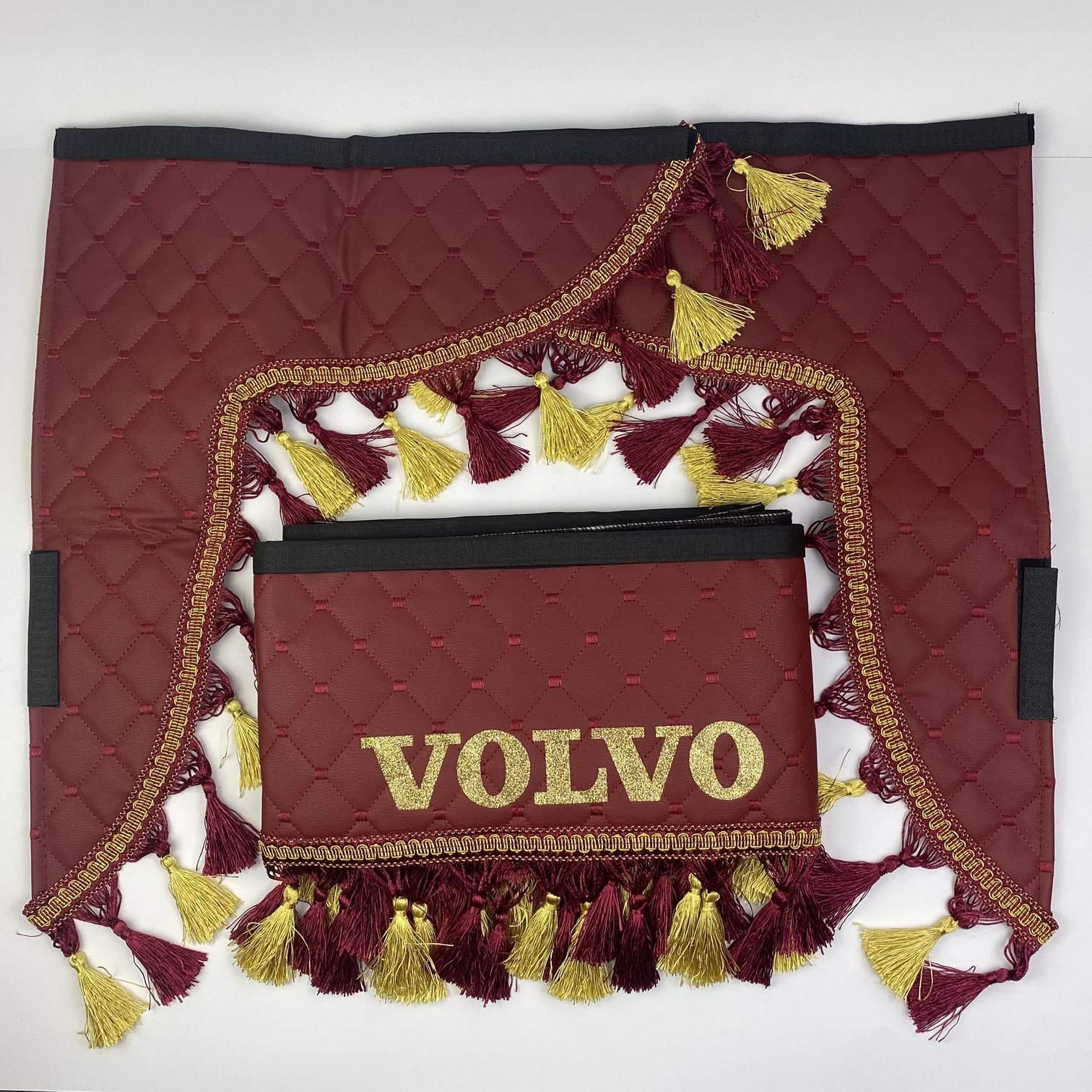 Шторка VOLVO бордова еко-шкіра з куточками - Зображення 2