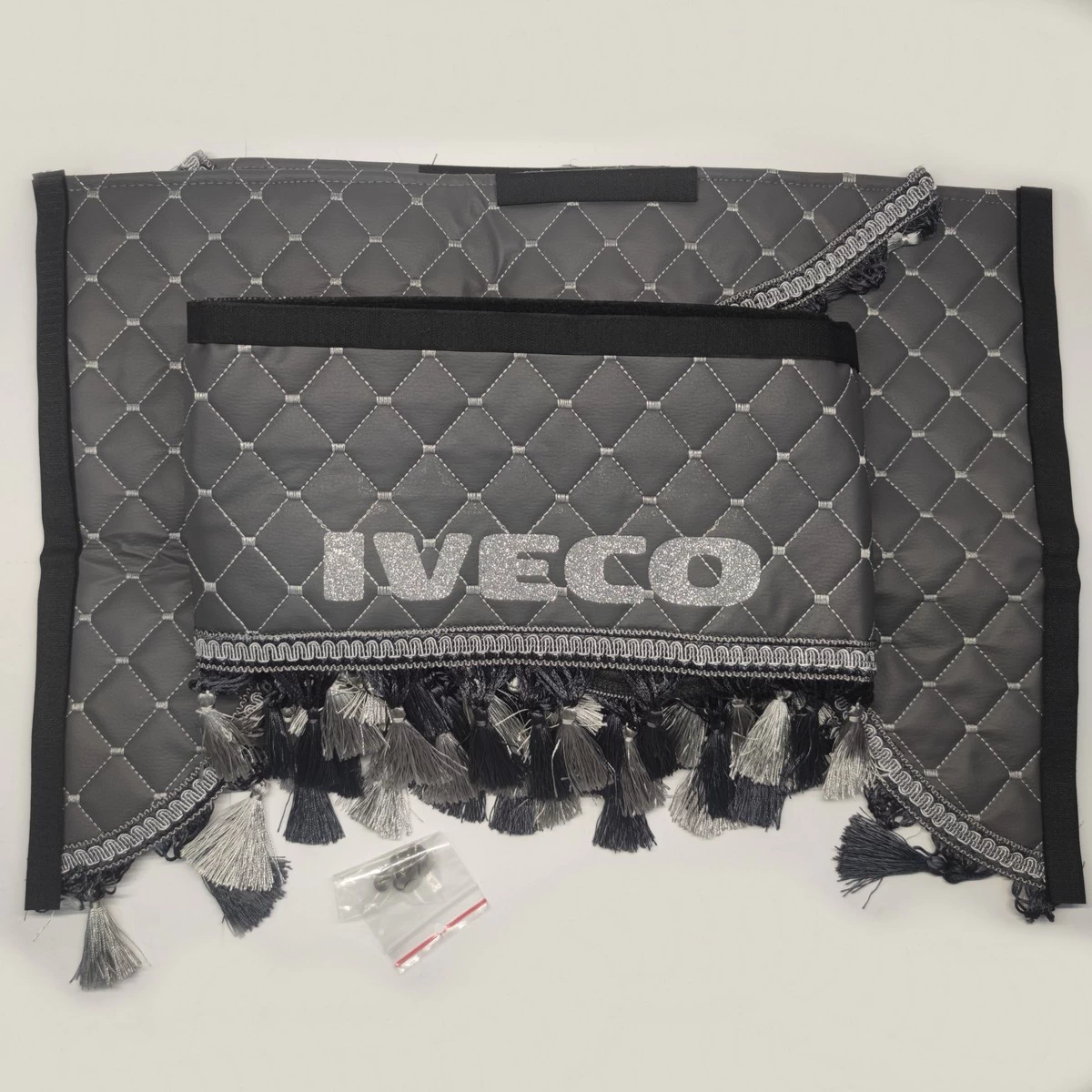 Шторка IVECO сіра еко-шкіра з куточками - Зображення 2