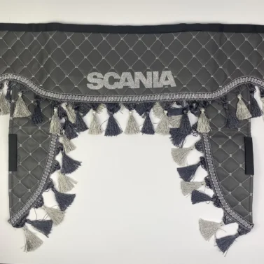 Шторка SCANIA сіра еко-шкіра з куточками