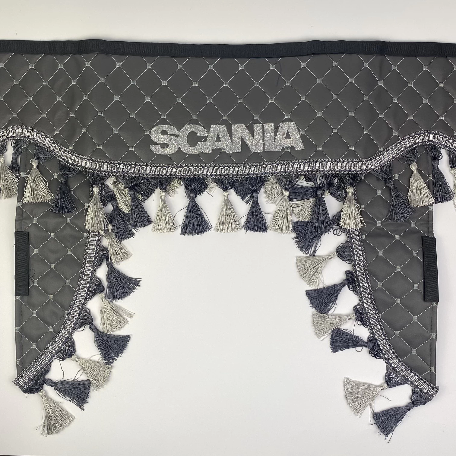 Шторка SCANIA сіра еко-шкіра з куточками