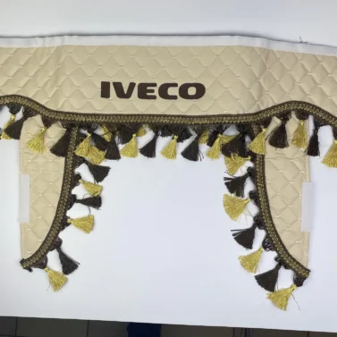 Шторка IVECO бежева вінілова з уголками, застіжка
