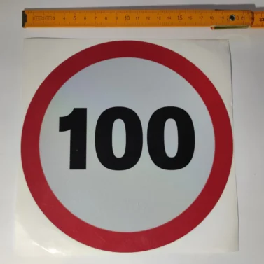 Наклейка 100км D=200 відображаючі, обмеження швидкості