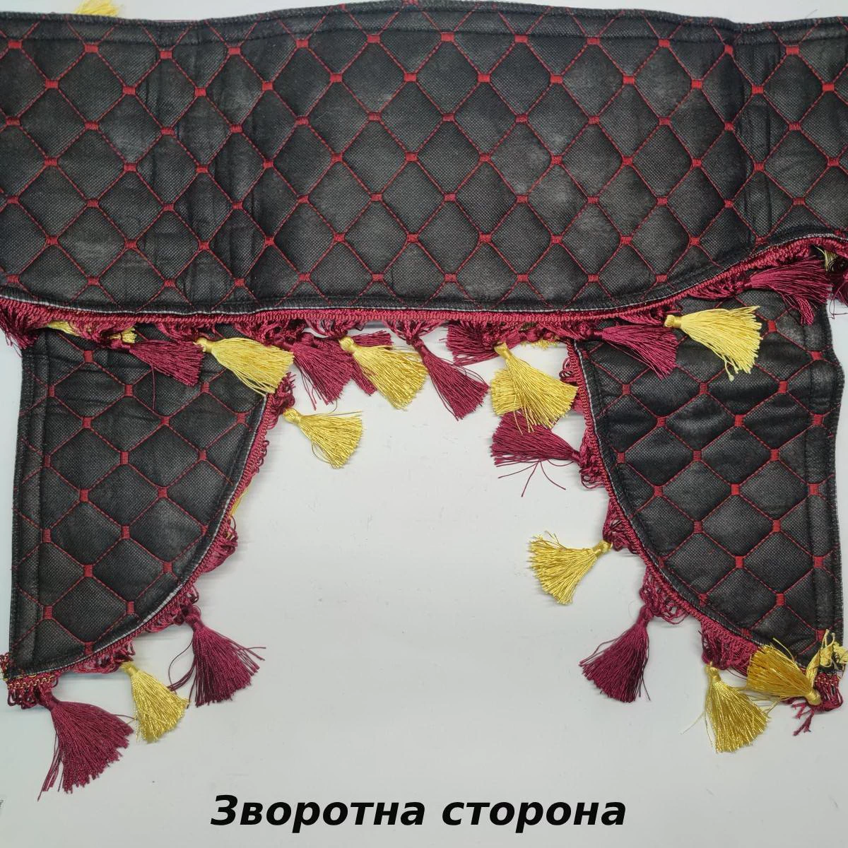 Шторка DAF бордова еко-шкіра з куточками - Зображення 5