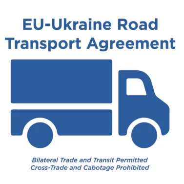 Наклейка вінілова EU-Ukraine Road Transport Agreement (5x5см)
