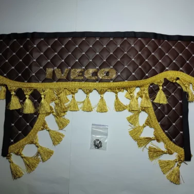 Шторка IVECO коричнева вінілова з уголками, застіжка