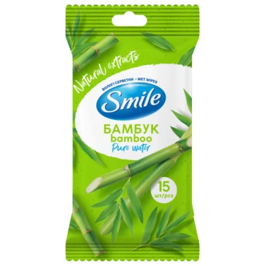 Вологі серветки Smile Daily Бамбук та едельвейс 15 шт. (4820048481960)