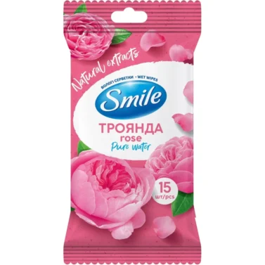 Вологі серветки Smile Daily Бурбонська троянда 15 шт. (4820048482219)