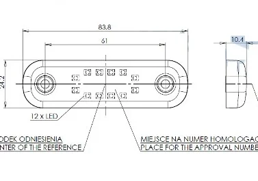 Габарит LED білий 84x24 W97.3 716 12-24V 12LED