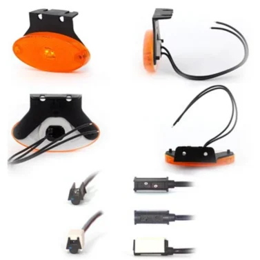 Габарит LED жовтий овальний 102*44 з кронштейном 12-24V (W64)