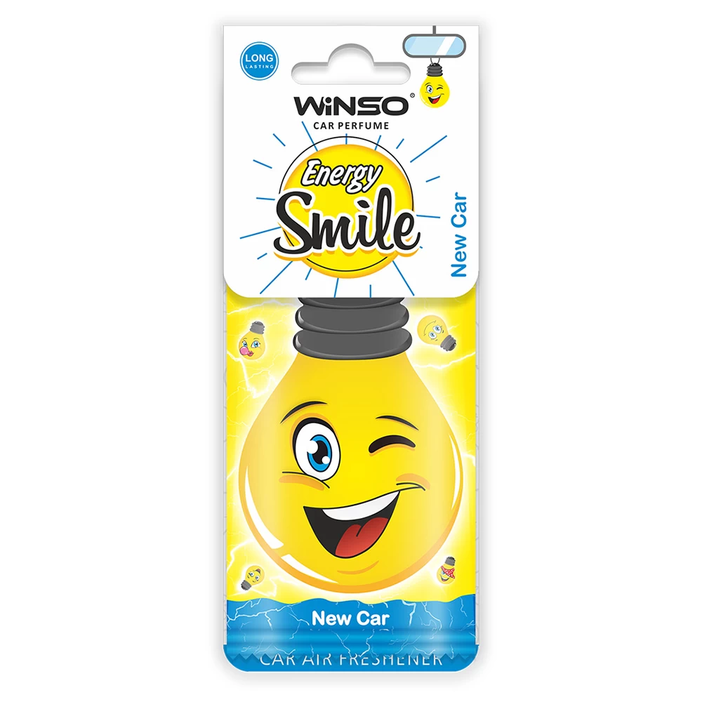 Освіжувач повітря Winso Energy Smile, целюлозний ароматизатор, New Car (50шт/ящ)