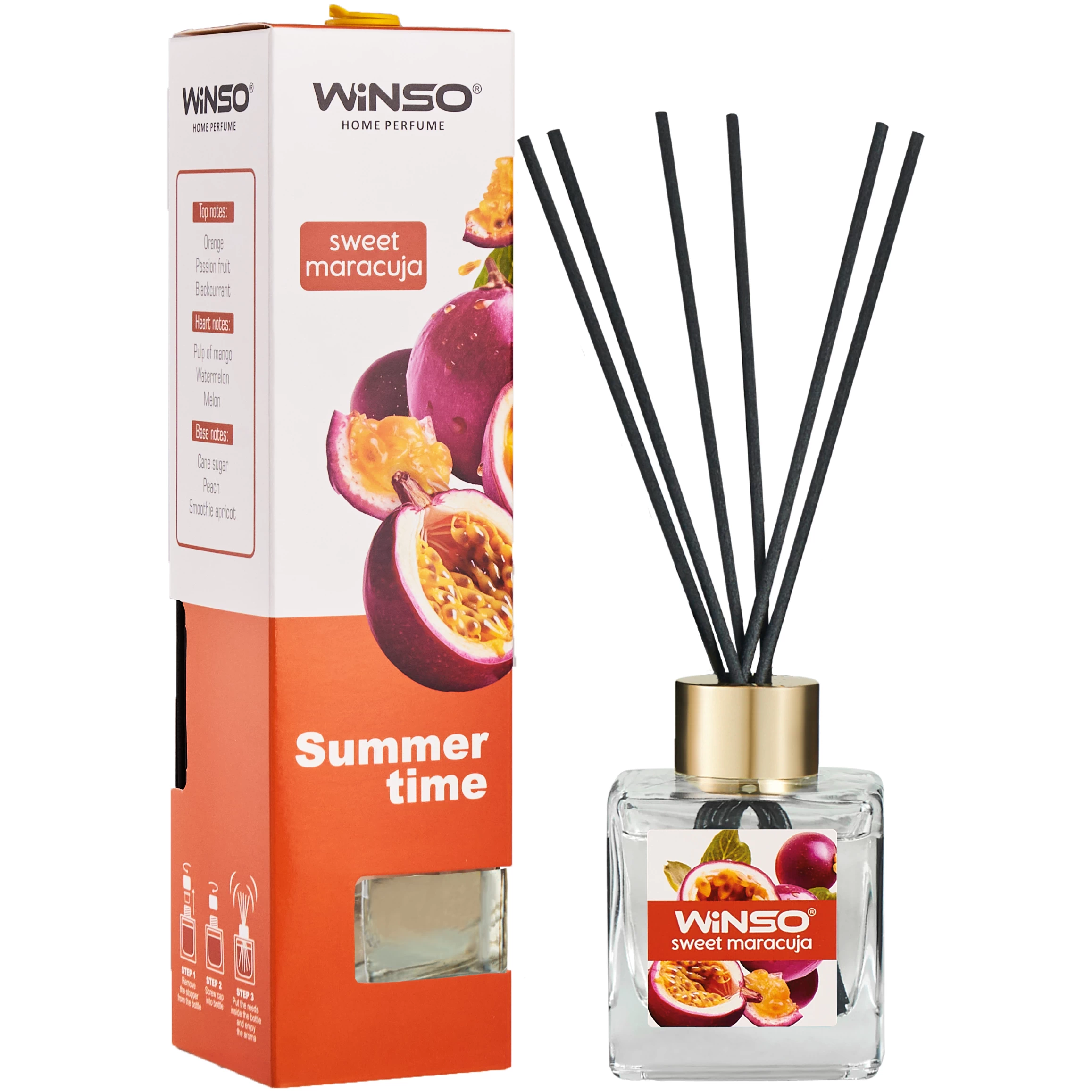 Аромадифузор з паличками WINSO Summer Time - Sweet Maracuja (100мл) Солодка Маракуя - Зображення 2