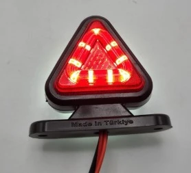 Габаритний ліхтар трикутний LED 12/24V червоно-білий 6.5см